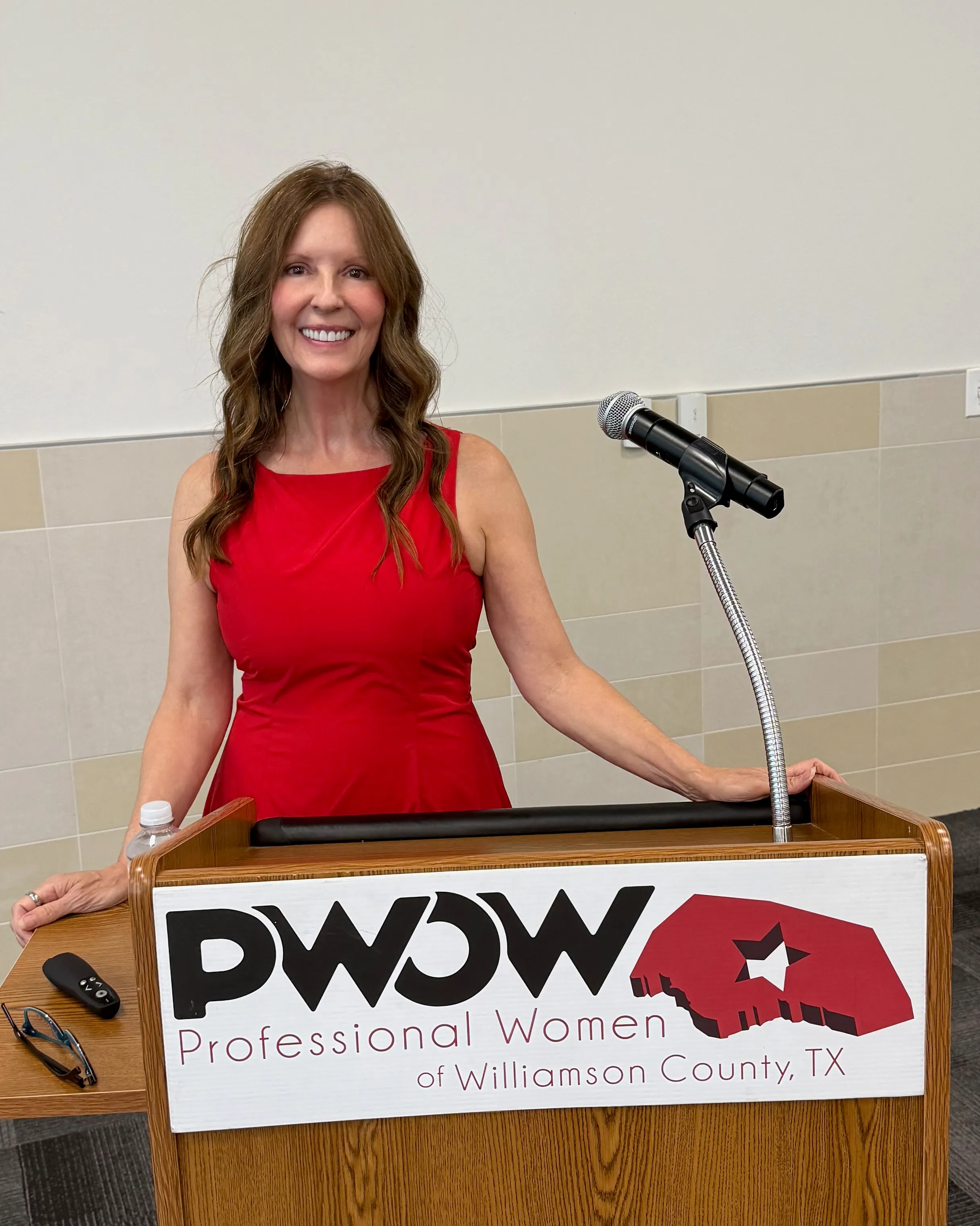 Laura speaking at Professional Women of Williamson County