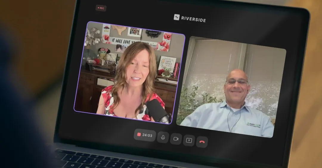 Laura Capes Terry hosting a branded podcast interview